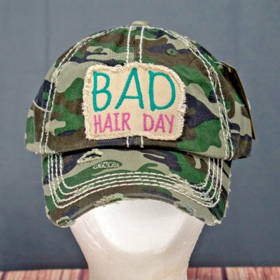 s Bad Hair Day Camouflage  Distress Look One Size Baseball Cap Hat NWT   eb-14454119